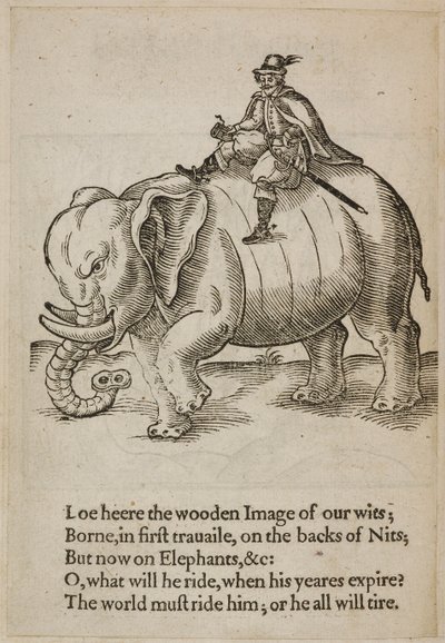 Man riding an elephant, illustration from 
