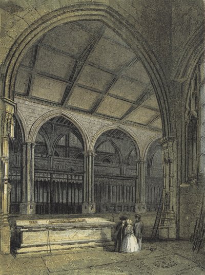 Manchester Cathedral, View across the Choir and Baptistry, from Ely Chapel by English School