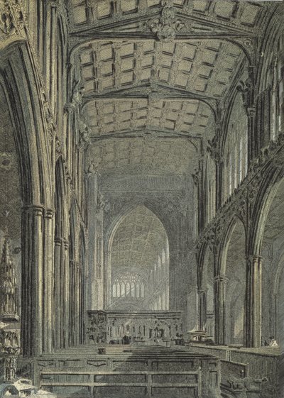 Manchester Cathedral, View from the West End of Nave by English School