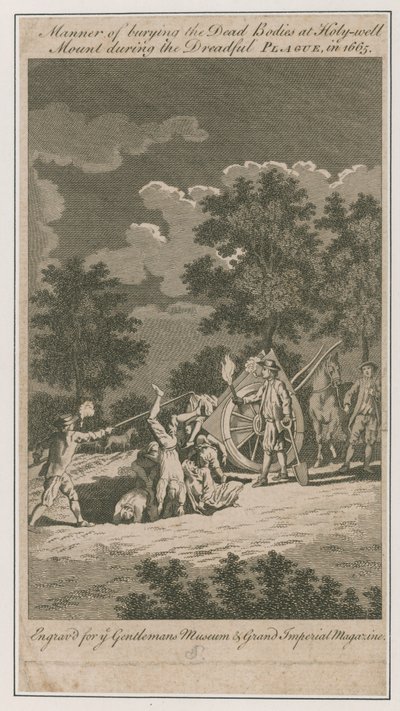 Manner of Burying the Dead Bodies at Holy-well Mount by English School