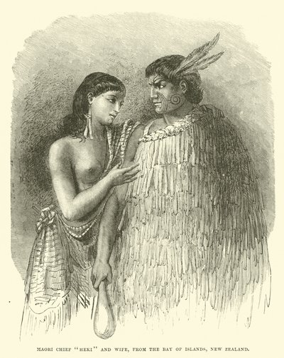 Maori Chief Heki and Wife, from the Bay of Islands, New Zealand by English School