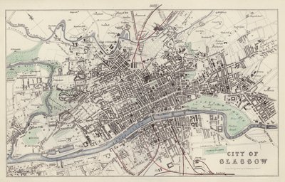 Map: City of Glasgow, drawn and engraved by G H Swanston, Edinburgh by English School