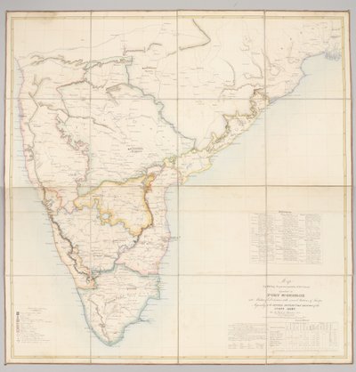 Map Exhibiting the Present Partition of the Country Dependent on Fort St. George into Military Divisions with Several Stations of Troops by English School