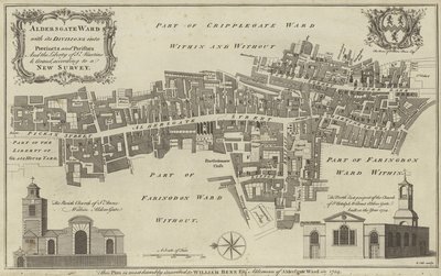 Map of Aldersgate Ward, City of London by English School