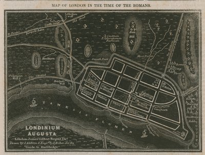 Map of London in the Time of the Romans by English School