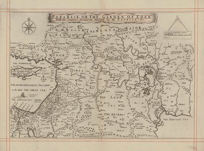 Map of Paradise or the Garden of Eden and the countries inhabited by the Patriarchs by English School