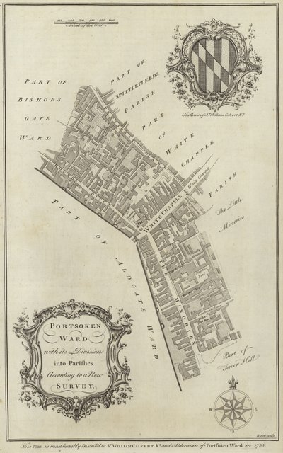 Map of Portsoken Ward, London by English School