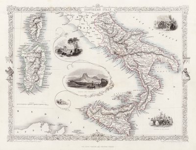 Map of Southern Italy by English School