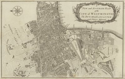 Map of the City of Westminster and the Duchy of Lancaster, London by English School