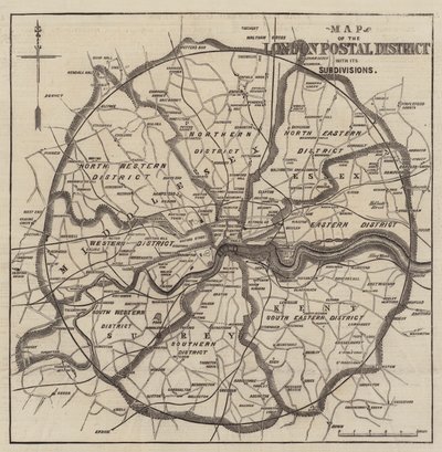 Map of the London Postal Districts by English School