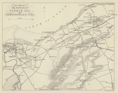 Map to Illustrate the Battles of Pinkie 1547 and Prestonpans 1745 by English School