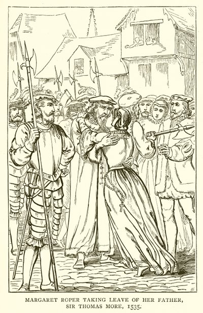 Margaret Roper taking Leave of her Father, Sir Thomas More, 1535 by English School
