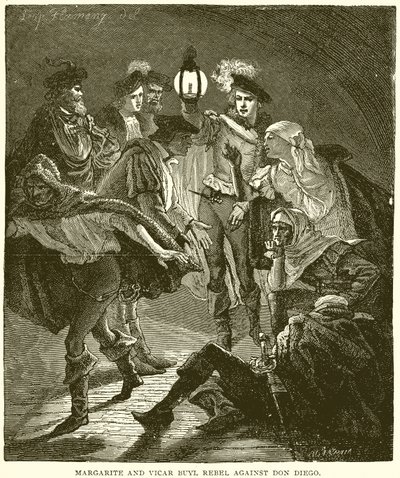 Margarite and Vicar Buyl Rebel Against Don Diego by English School