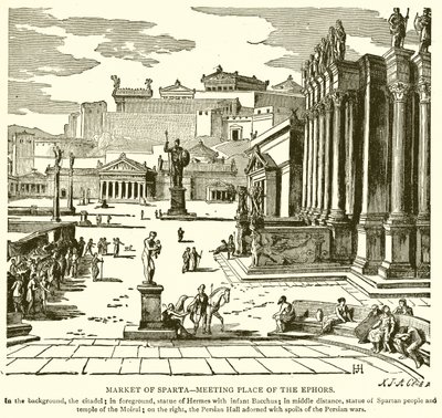 Market of Sparta (Meeting Place of the Ephors) by English School