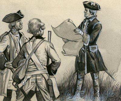 Marshal de Saxe with French infantry by English School
