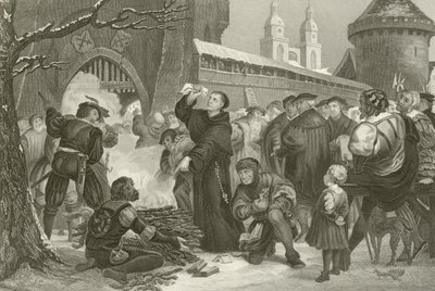 Martin Luther Burning the Pope