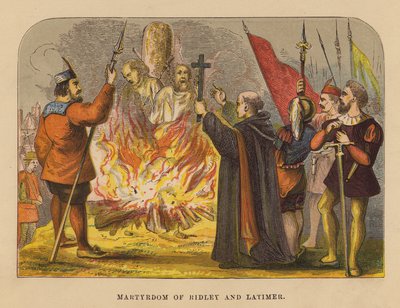 Martyrdom of Ridley and Latimer by English School