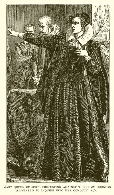 Mary Queen of Scots protesting against the Commissioners Appointed to Inquire into her Conduct, 1568 by English School