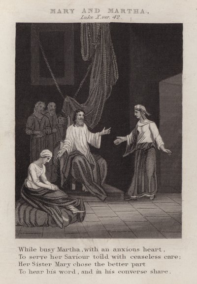 Mary and Martha, Luke 10:42 by English School