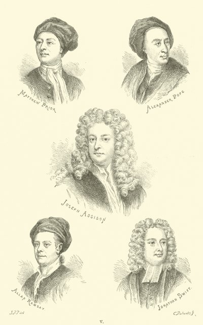 Matthew Prior, Alexander Pope, Joseph Addison, Allan Ramsay, Jonathan Swift by English School