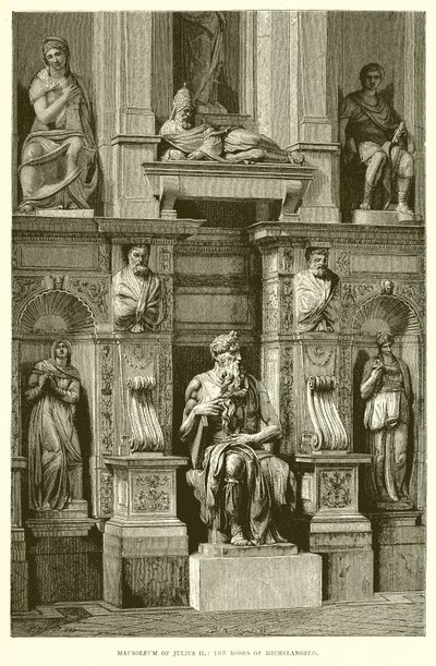 Mausoleum of Julius II; The Moses of Michelangelo by English School