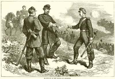 McClellan at the Battle of Antietam by English School