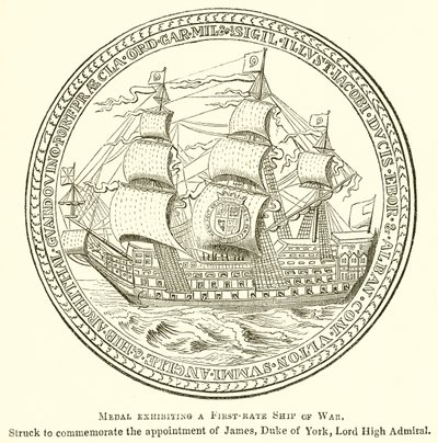 Medal Exhibiting a First-Rate Ship of War by English School