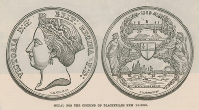 Medal for the opening of Blackfriars new bridge, London by English School