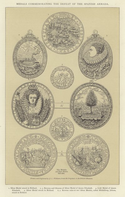 Medals Commemorating the Defeat of the Spanish Armada by English School