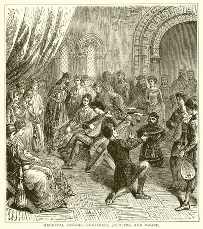 Medieval Pastime: Minstrels, Jugglers, and Dwarf by English School