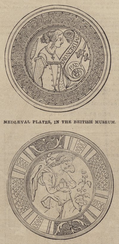 Mediaeval Plates, in the British Museum by English School