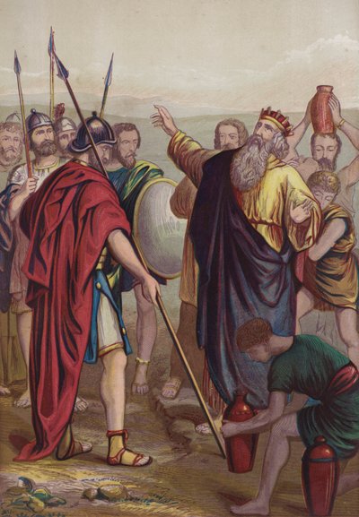 Melchizedek Blesses Abram by English School