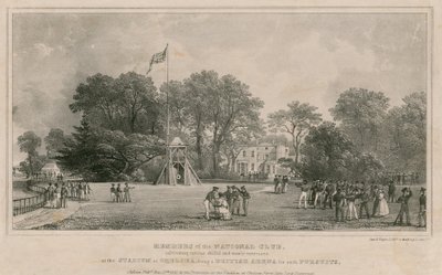 Members of the National Club Cultivating Various Skilful and Manly Exercises at the Stadium at Chelsea by English School