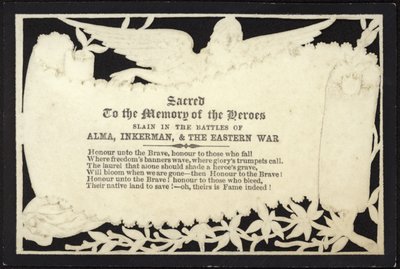 Memorial Card to the Memory of the Heroes Slain in War by English School