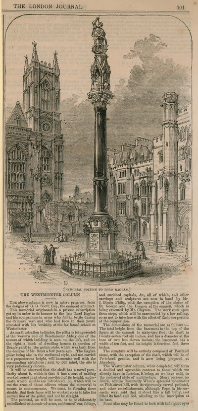 Memorial Column to Lord Raglan by English School
