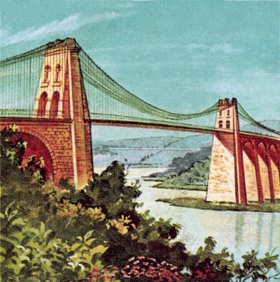 Menai Suspension Bridge by English School