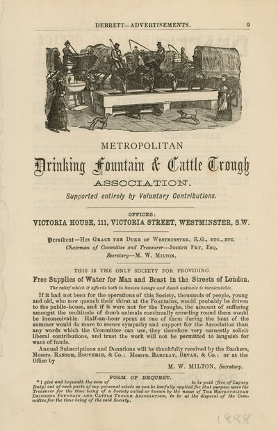 Metropolitan Drinking Fountain & Cattle Trough Association by English School