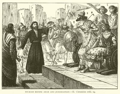 Micaiah before Ahab and Jehoshaphat, II, Chronicles, xviii by English School