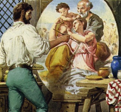Michelangelo painted Holy Family for a Florentine noble by English School
