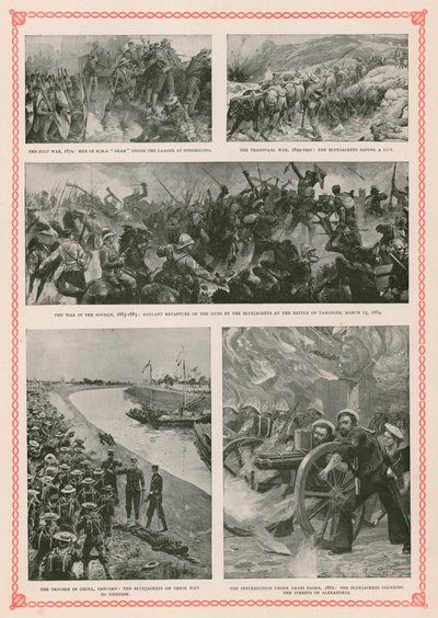Military actions involving British sailors during the reign of Queen Victoria: the Zulu War, the Boer War, the Mahdist Revolt in the Sudan, the Boxer Rebellion and the Anglo-Egyptian War by English School