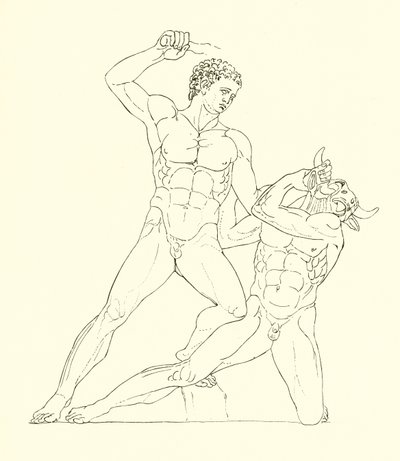 Minotaur Slain by Theseus, the Friend of Hercules by English School