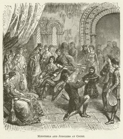 Minstrels and Jugglers at Court by English School
