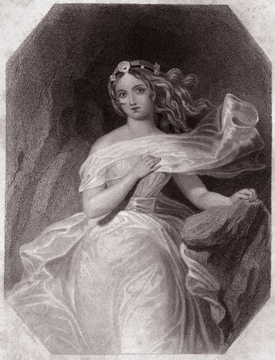 Miranda (The Tempest) in - Gallery of the women of Shakespeare, collection of forty-five serious portraits by early London artists, enriched by critical and literary notices around 1838 by English School