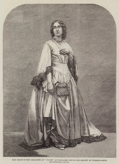 Miss Heath in the Character of Juliet, as performed before Her Majesty at Windsor Castle by English School