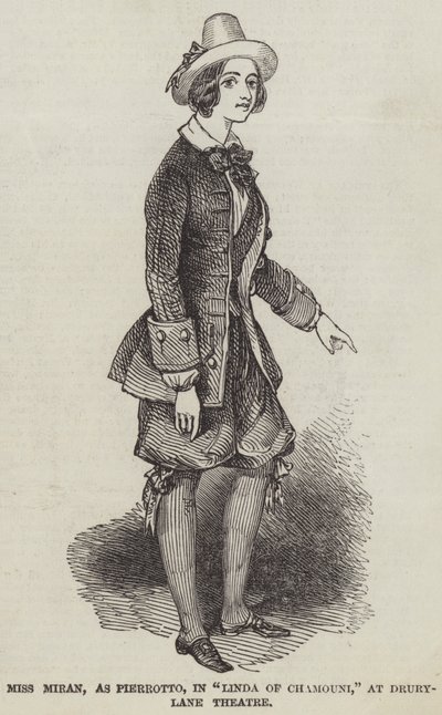Miss Miran, as Pierrotto, in "Linda of Chamouni," at Drury-Lane Theatre by English School
