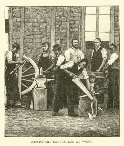 Missionary Carpenters at Work by English School