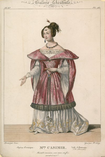 Mme Casimir in the Role of Antonia, Opera Comique by English School