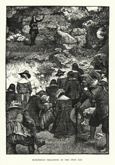 Mompesson preaching in the open air by English School