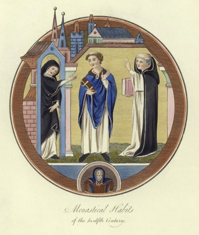 Monastical habits of the 12th Century by English School