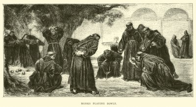 Monks playing bowls by English School